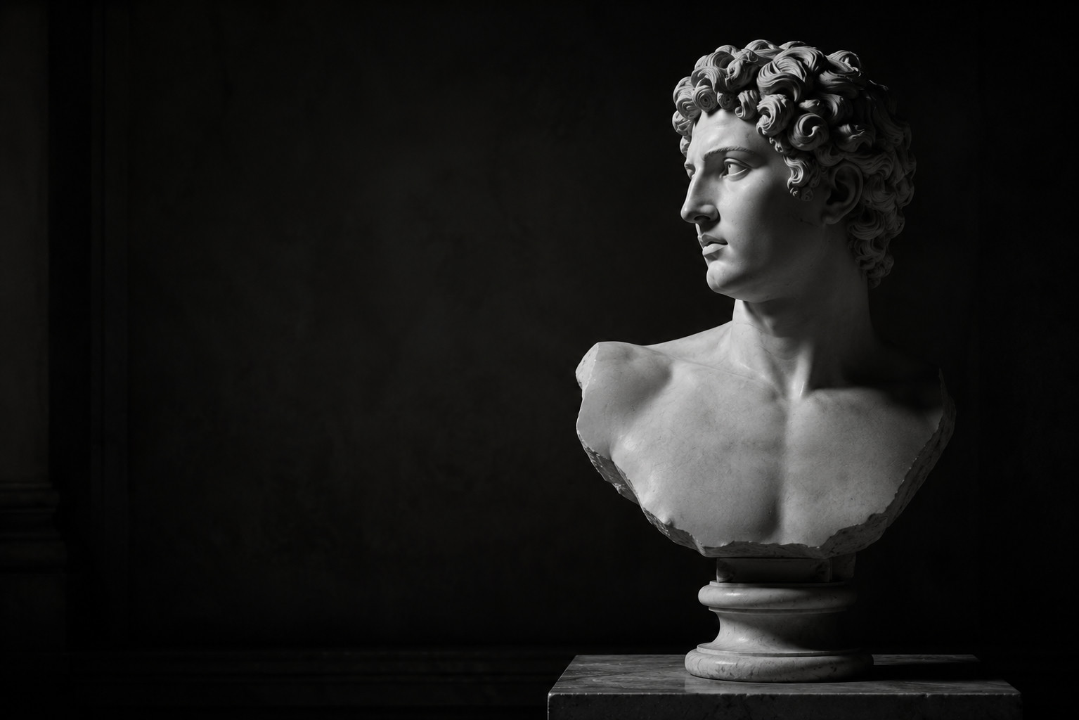 Greek antiquities in a museum hall